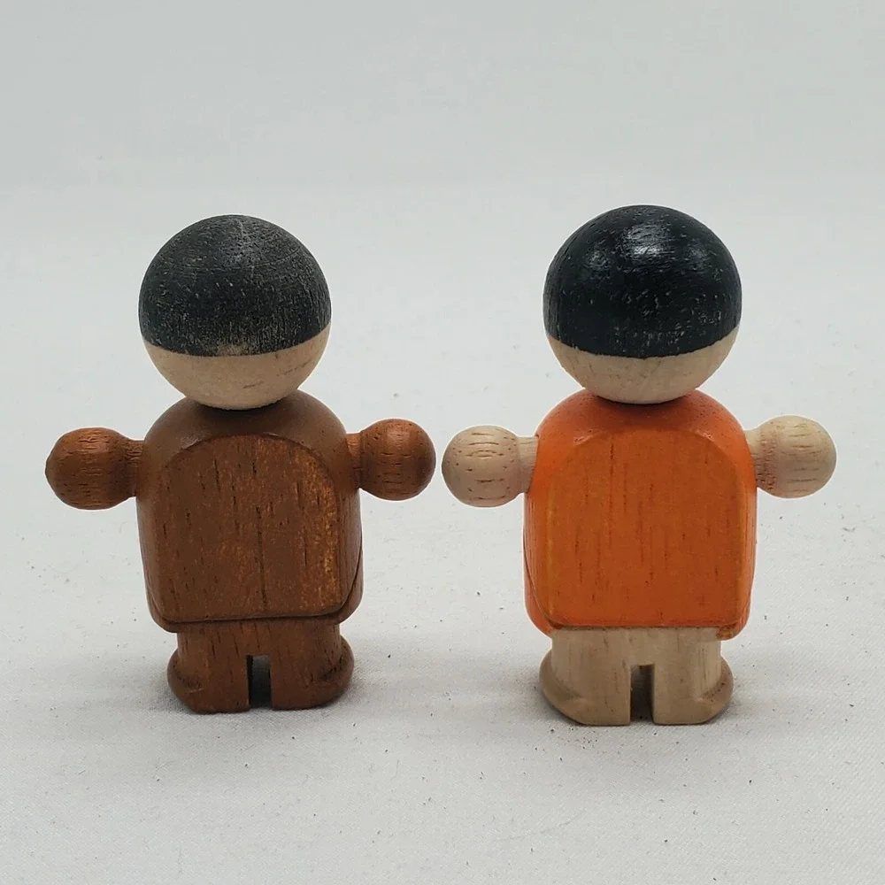 Pair Of 2 Vintage Wooden Asian Dolls Toys In Chinese Cheongsam Qipao‎ ....